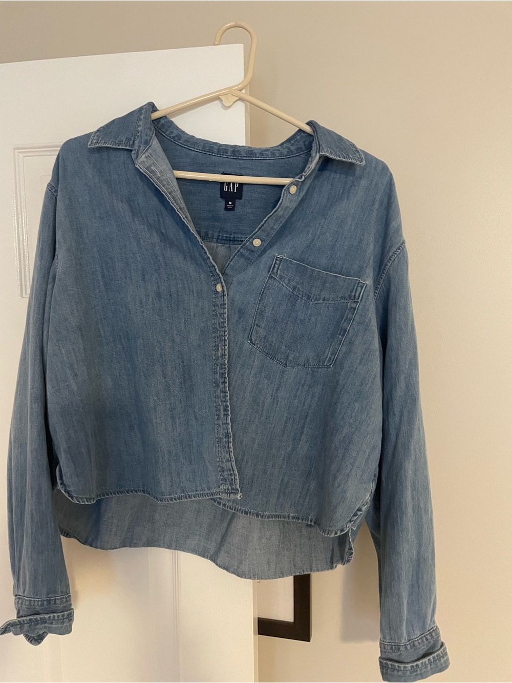 Gap cropped denim shirt